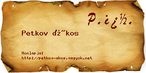 Petkov Ákos névjegykártya