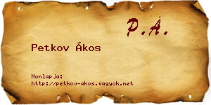Petkov Ákos névjegykártya